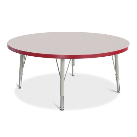 Jonti-Craft Berries Round Activity Table, 42 in. Diameter, E-height, Freckled Gray/Red/Gray 6468JCE008